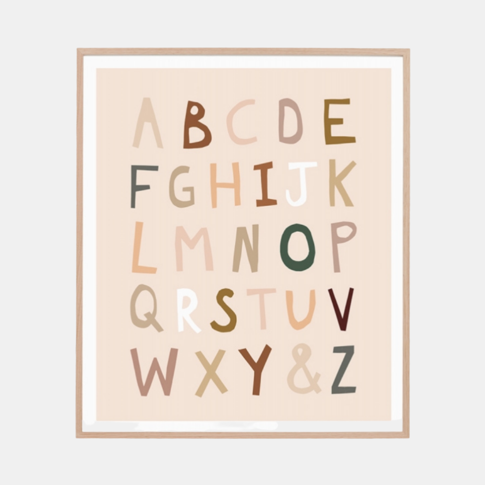 Framed Print - Alphabet Blush W2 Raw