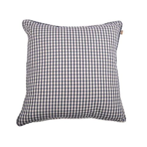 Gingham Cushion 50cm - Blueberry