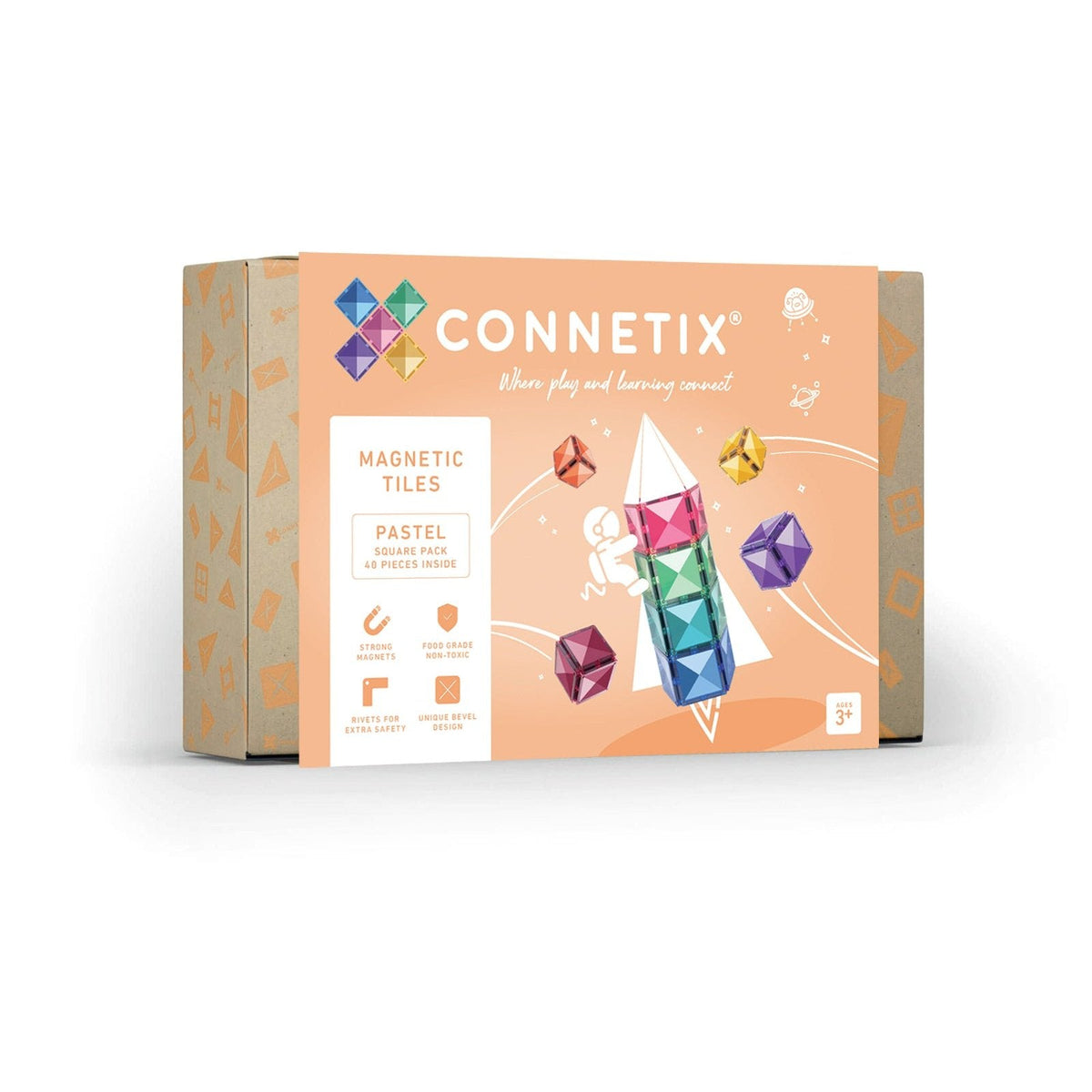 Connetix PASTEL | 40 Piece SQUARE Pack