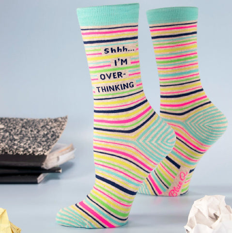 Blue Q Socks – Women's Crew – Shhh... I'm Over-Thinking