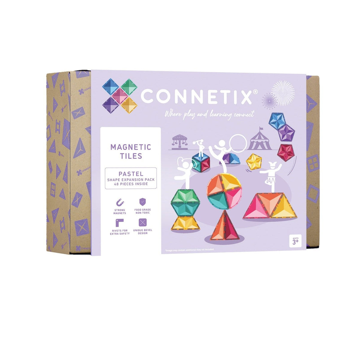 Connetix PASTEL | 48 Piece SHAPE Expansion Pack