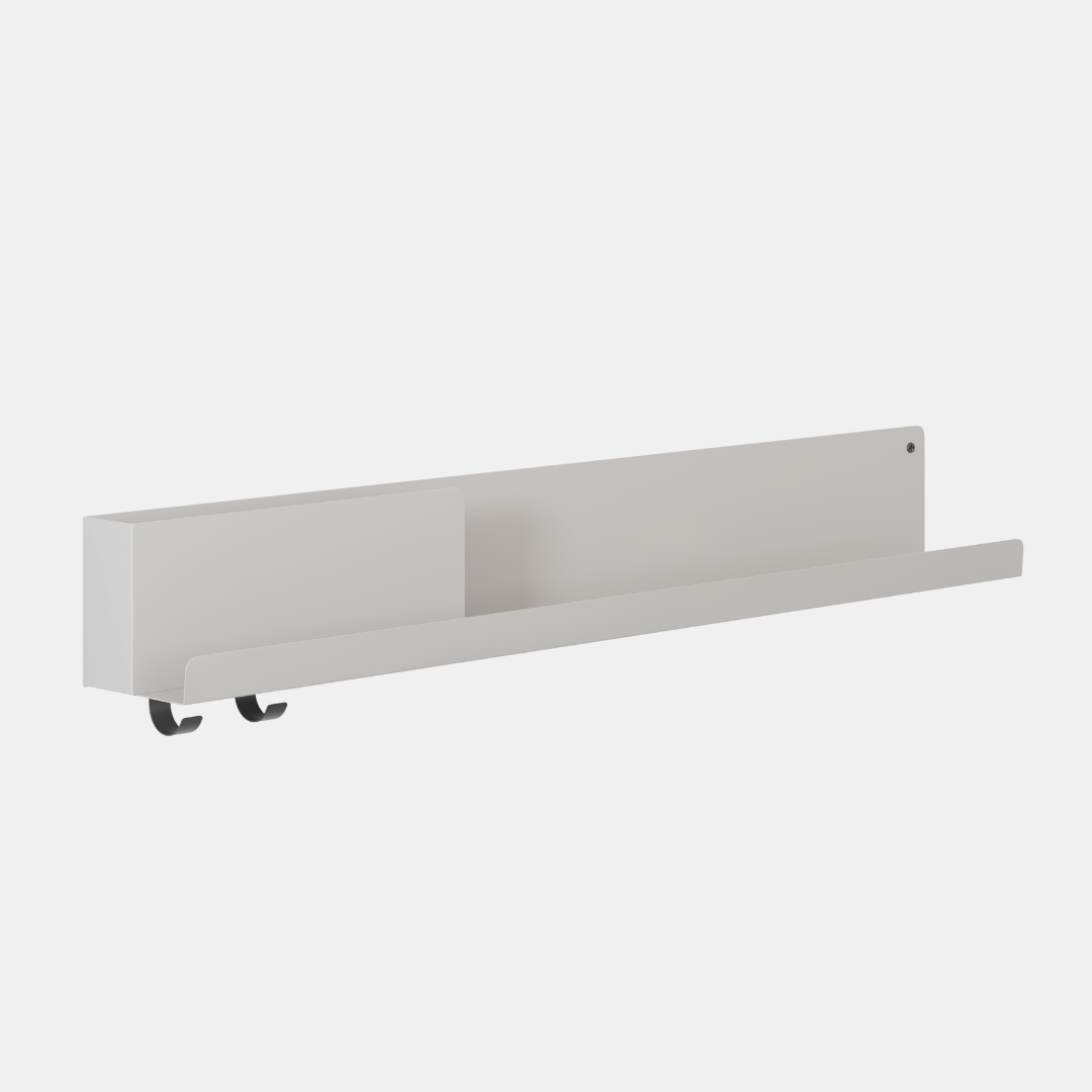 Metal Wall Organiser Shelf - Large -  White