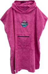 Adventure Towel Hoodie Zip Pocket / Pink Kids