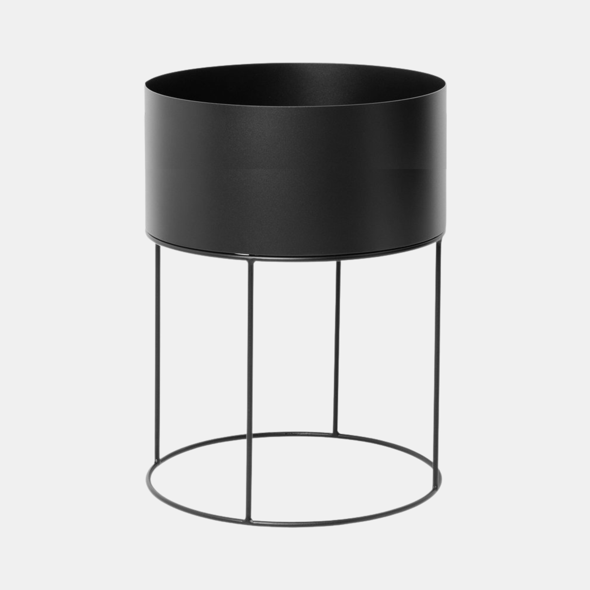 Metal Planter Round - Black