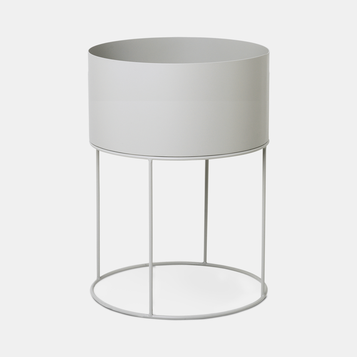 Metal Planter Round - White