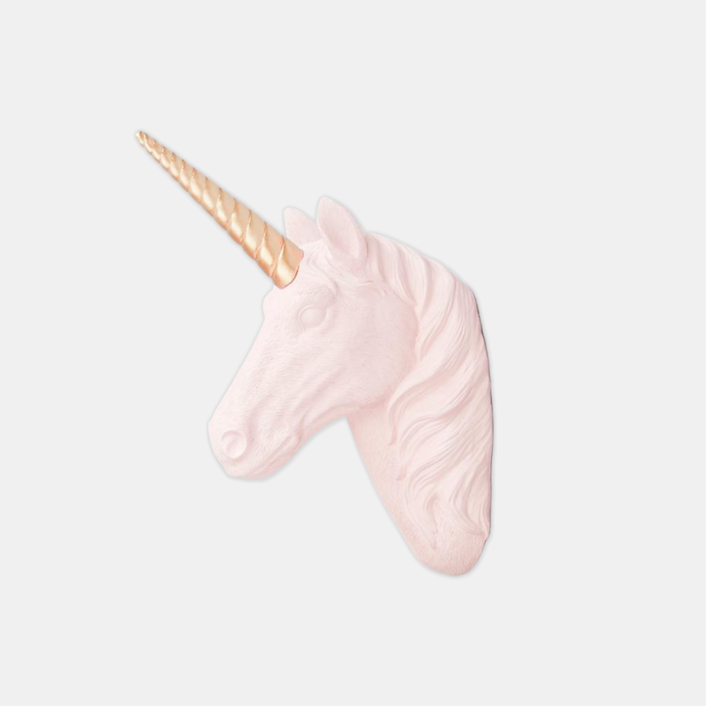 Unicorn Head Wall Hanging - Pink/Gold