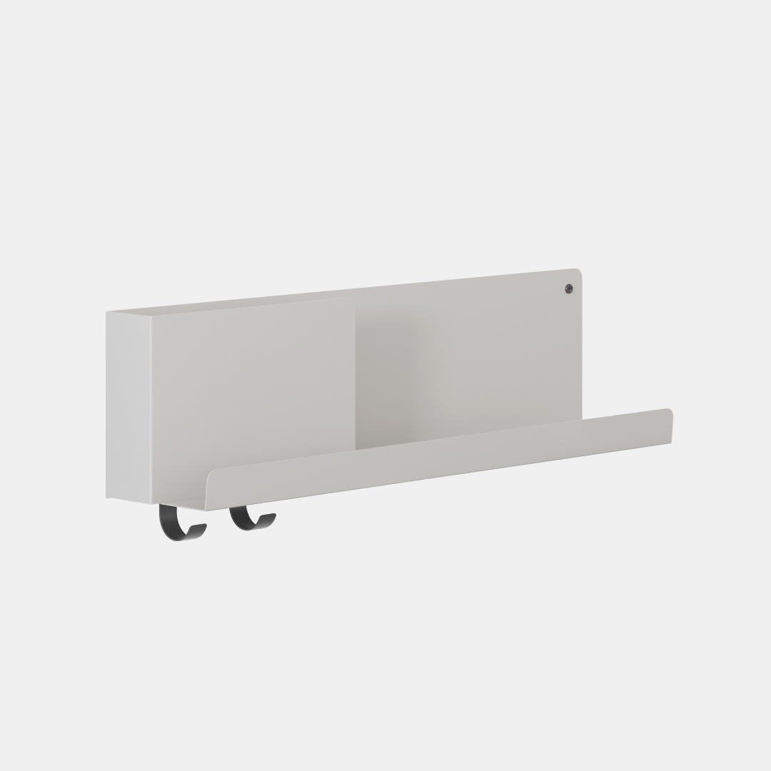 Metal Wall Organiser Shelf - Medium - White