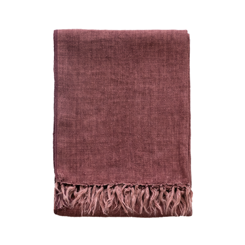 Indira Linen 130x170cm Throw - Red Clay