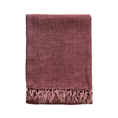 Indira Linen 130x170cm Throw - Red Clay