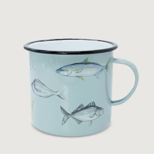 NZ Fishing Enamel Mug