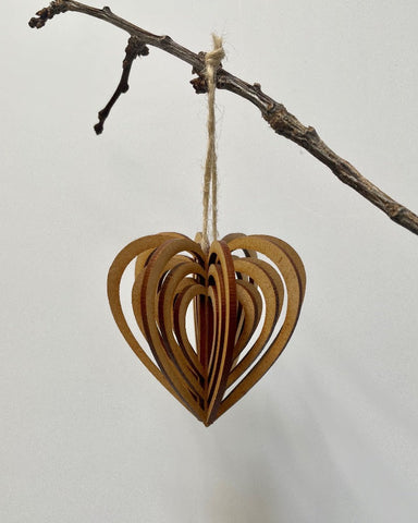 3D Hanging Wooden Decoration- Heart by Designcraft