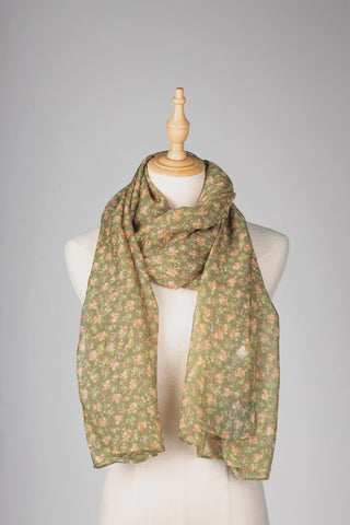 Demi Floral Scarf - Khaki