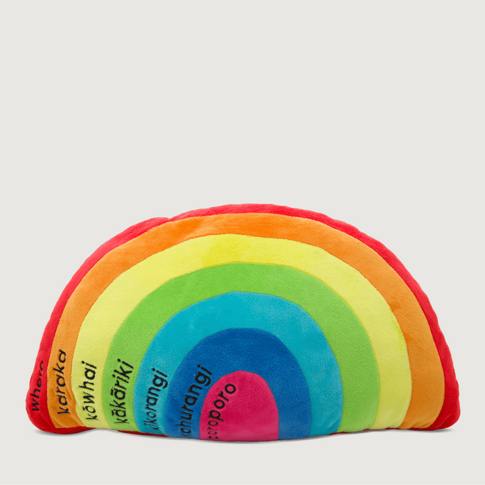 Te Reo Rainbow Cushion