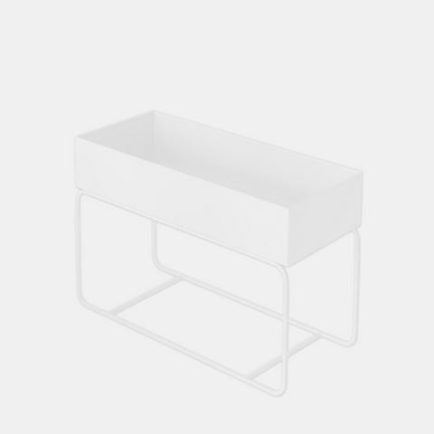 Metal Planter Short - White