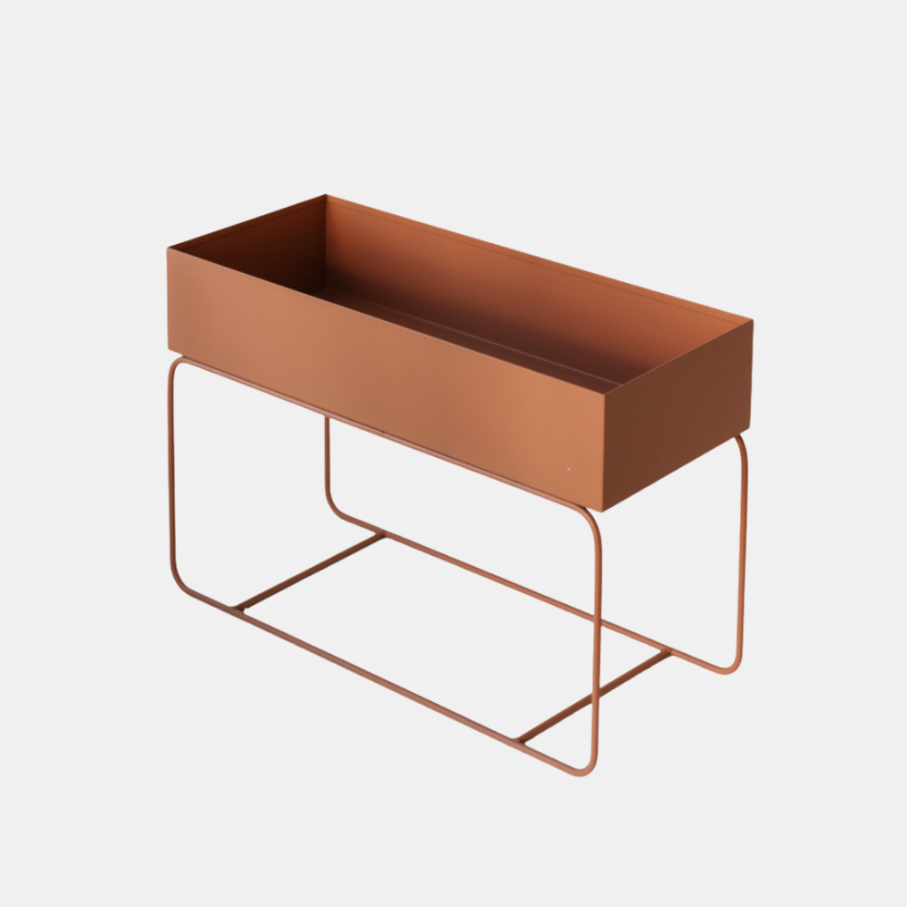 Metal Planter Short - Terracotta