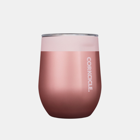 Corkcicle Colour Block Stemless 335ml - Pink Lady