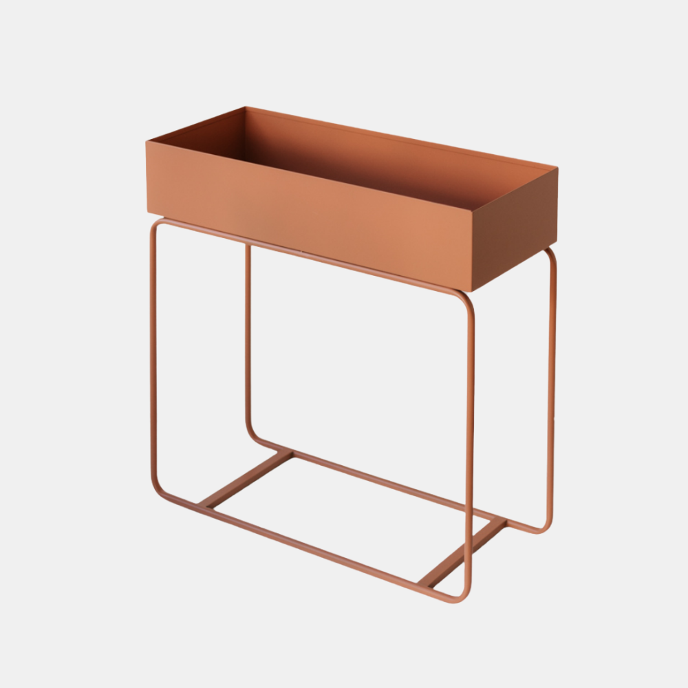 Metal Planter Tall - Terracotta