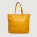 Moana Road Khandallah tote bag. Mustard vegan leather with patterned interior lining
