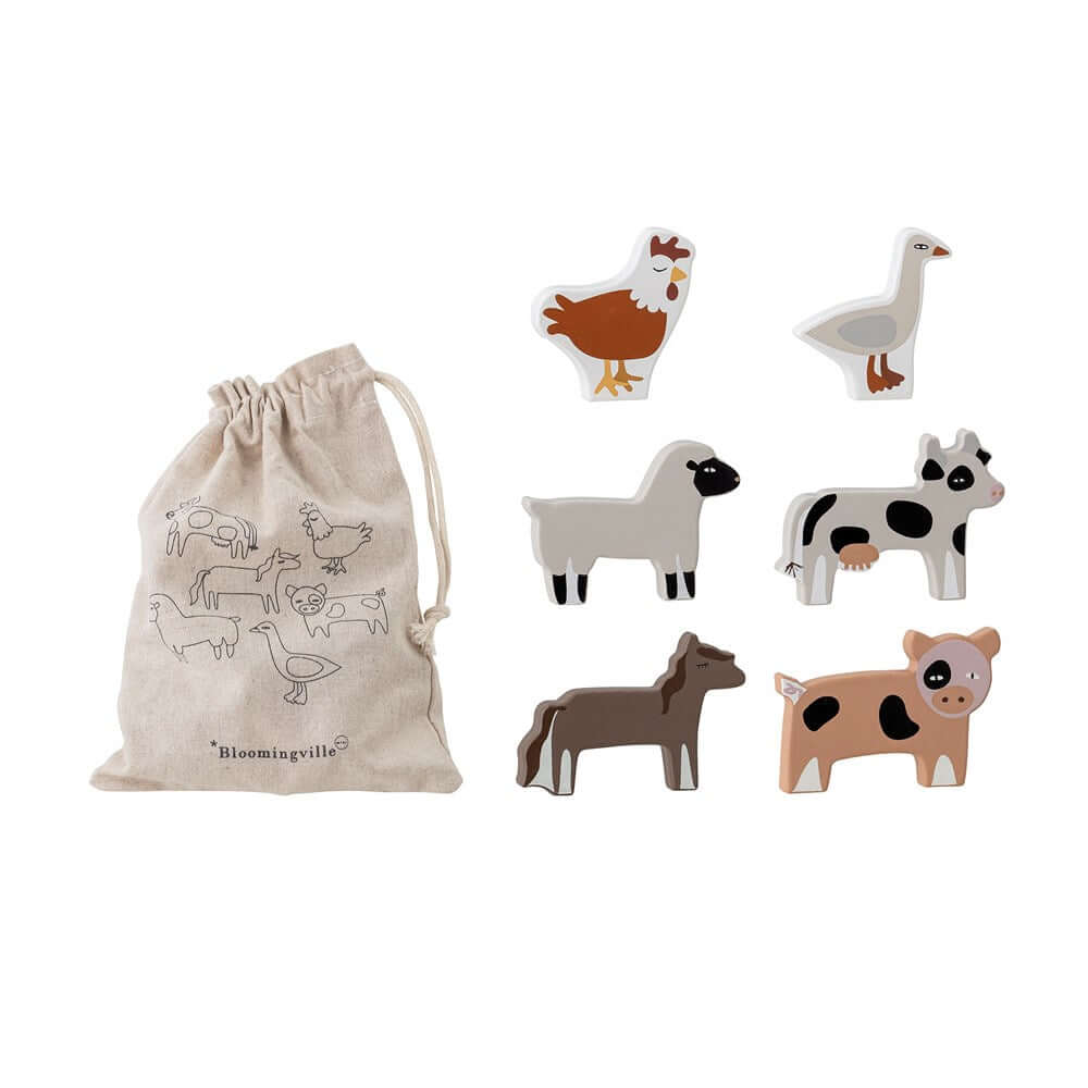 Bloomingville Wooden Toy | Karlo 6 Pce Animal Set