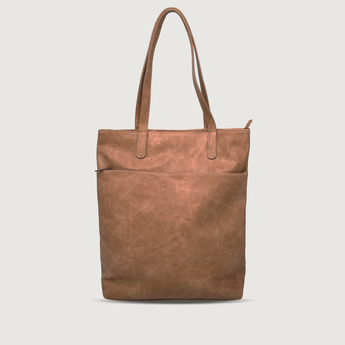Moana Road Fendalton tote bag. Tan vegan leather with patterned interior lining