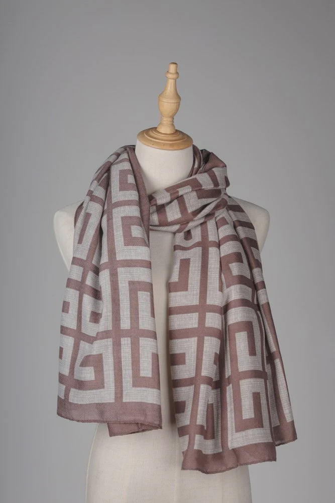 Geometric Scarf - Mauve