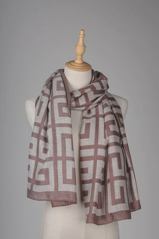 Geometric Scarf - Mauve