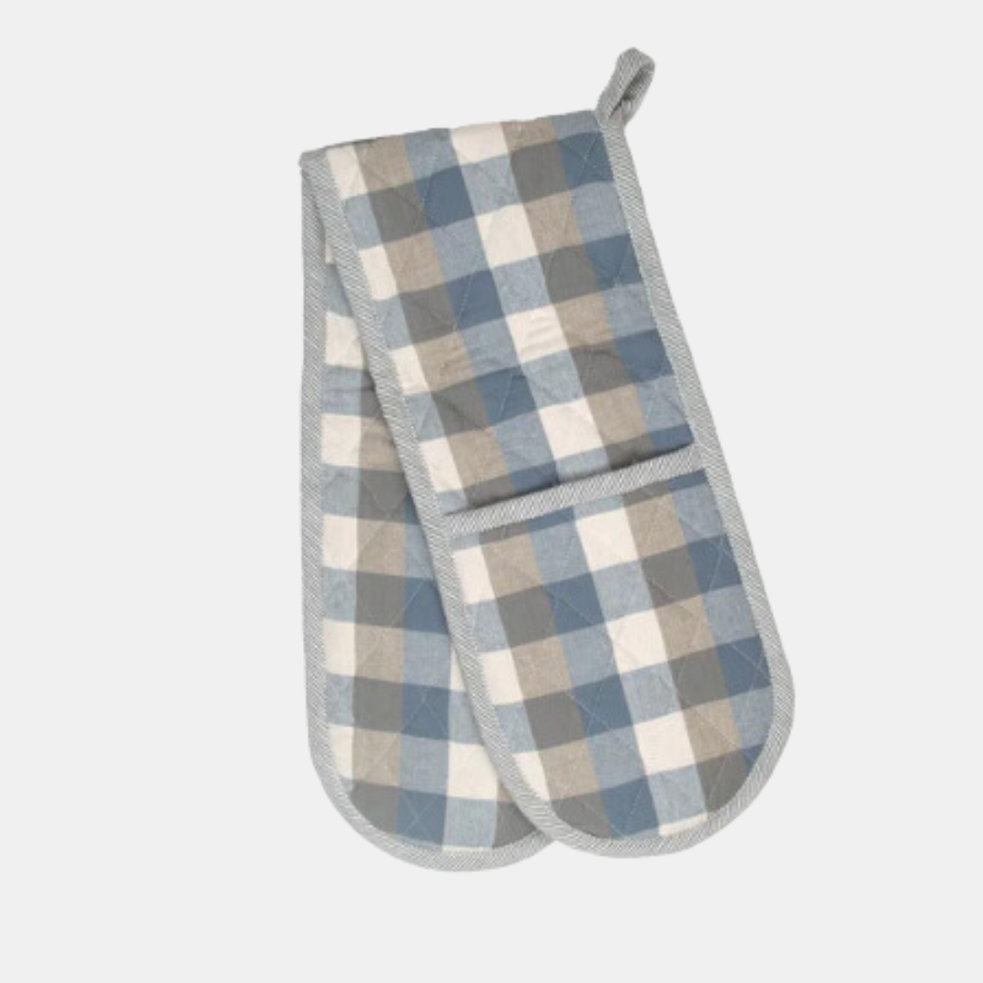 Double Check Double Oven Glove - Blue Haze