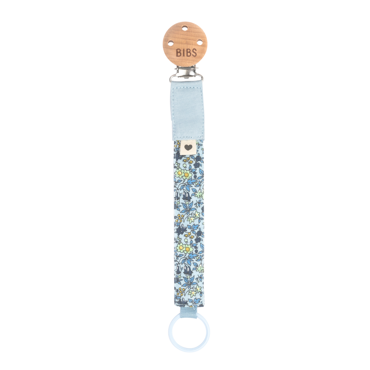 BIBS Pacifier Clip | Liberty Chamomile Lawn | Baby Blue