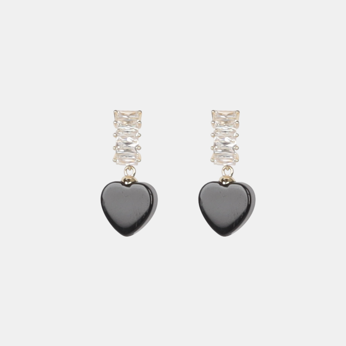 Lotus Earrings - Black/Silver