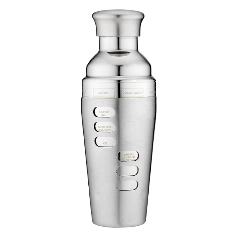 Tempa Aurora Recipe Cocktail Shaker - Silver