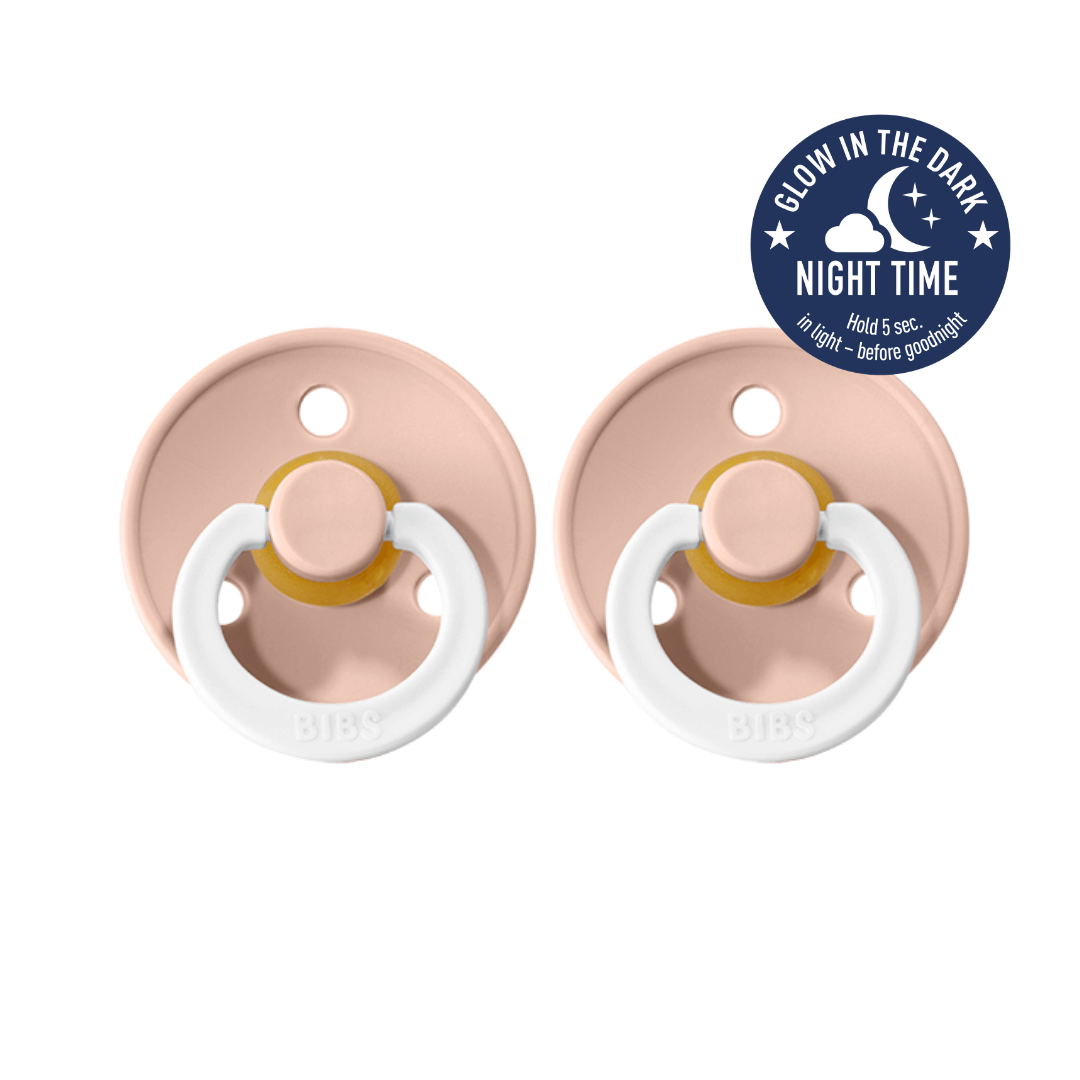 BIBS Pacifier Duo - NIGHT Glow Blush