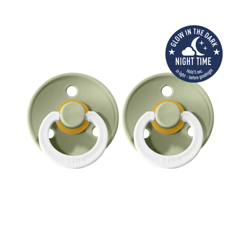 BIBS Pacifier Duo - NIGHT Glow Sage