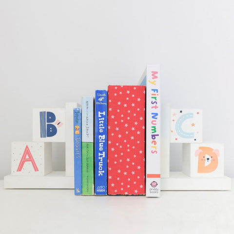 Baby Timber Bookends - ABC