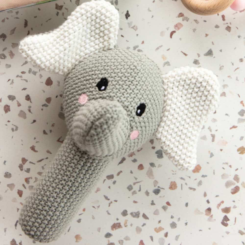 Splosh Baby Knitted Rattle Elephant