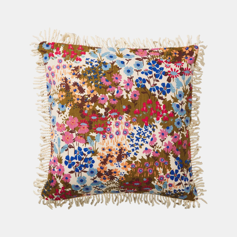 Aisha Fringe Cushion - Ginger