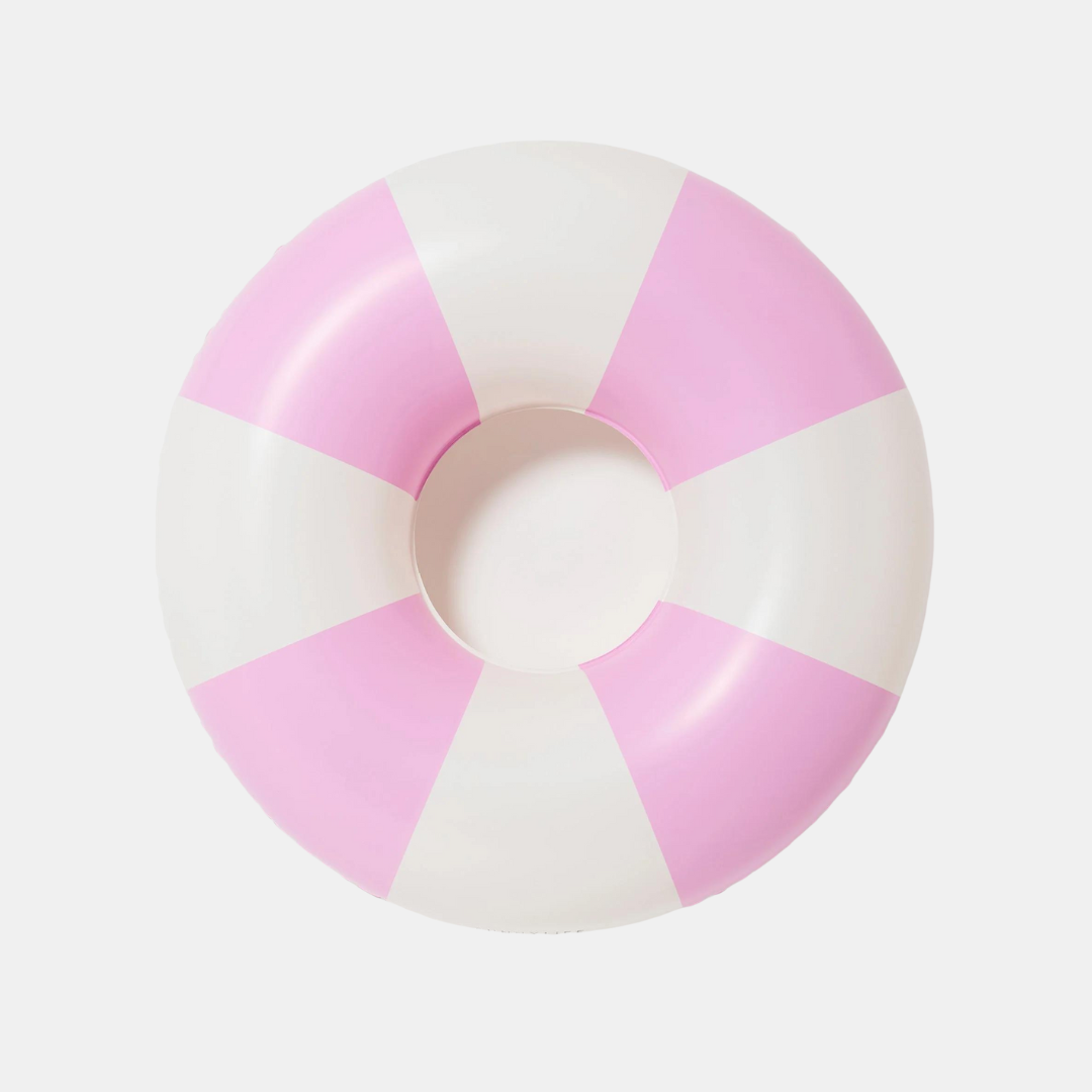 Tube Pool Ring - Bubblegum Pink Stripe