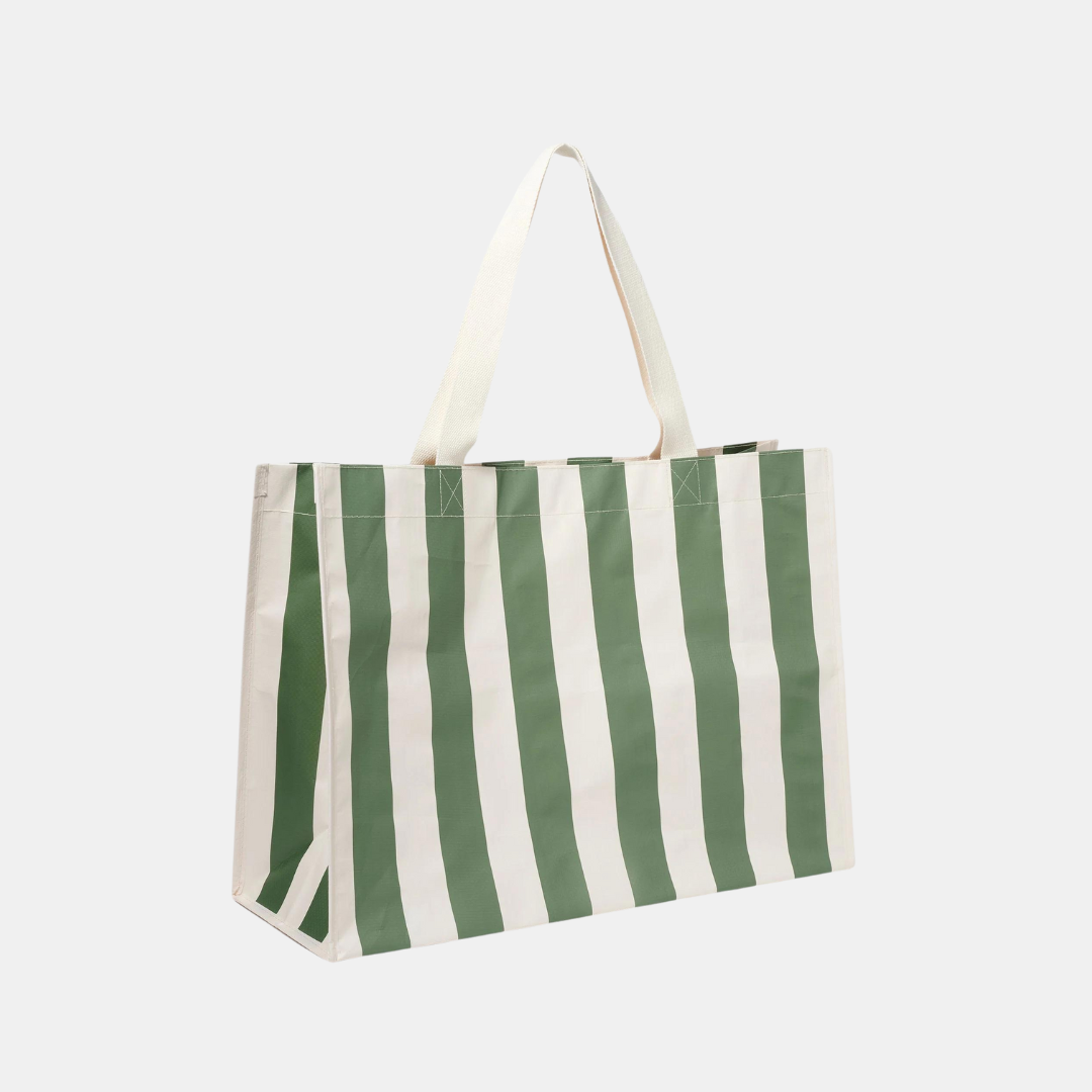 Carry All Beach Bag - The Vacay Olive Stripe