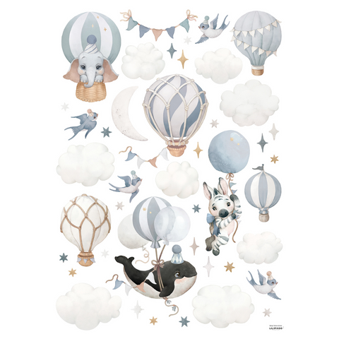 Selene | Wall Decals - Animal Fantasy Blue XL in TUBE