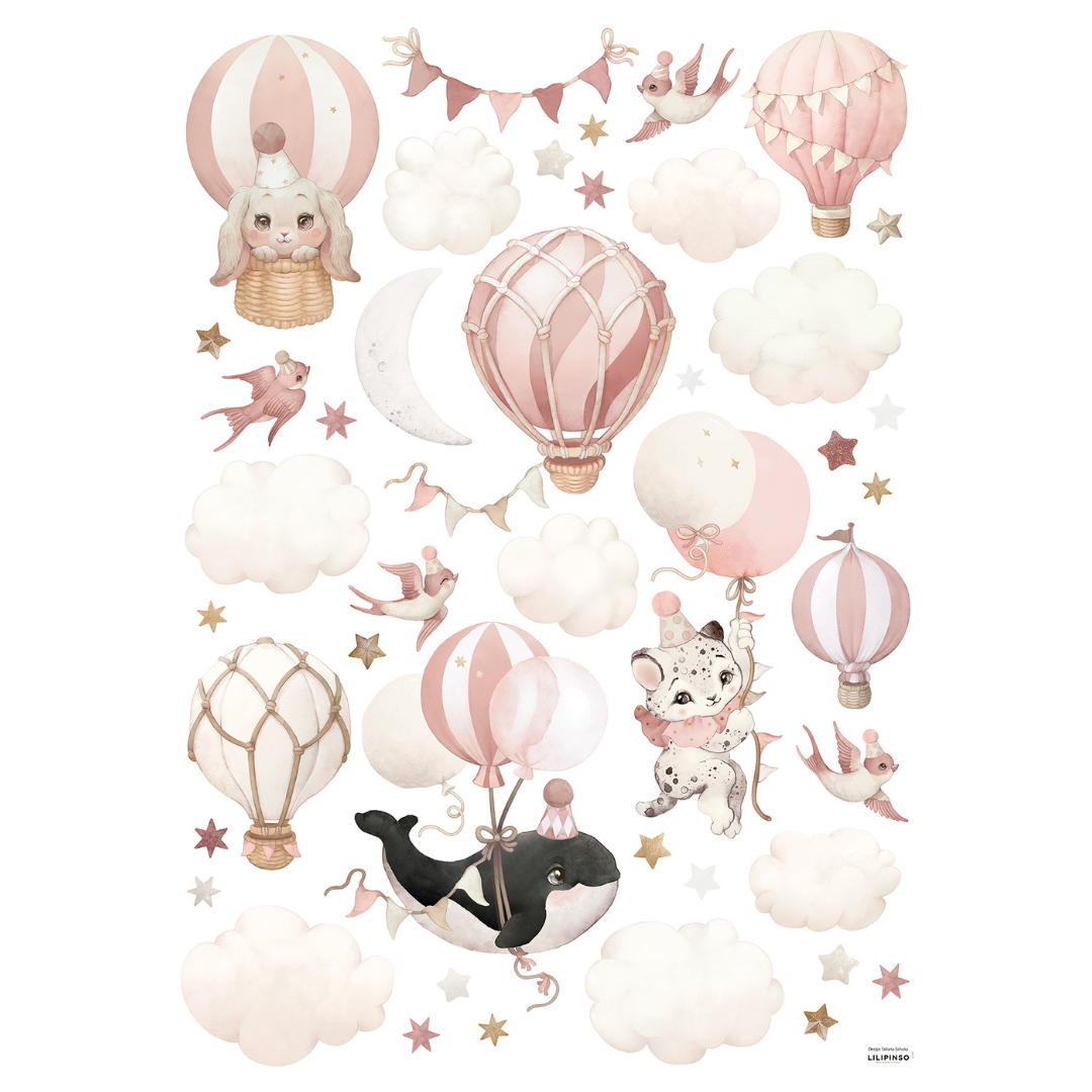 Selene | Wall Decals - Animal Fantasy Pink XL in TUBE