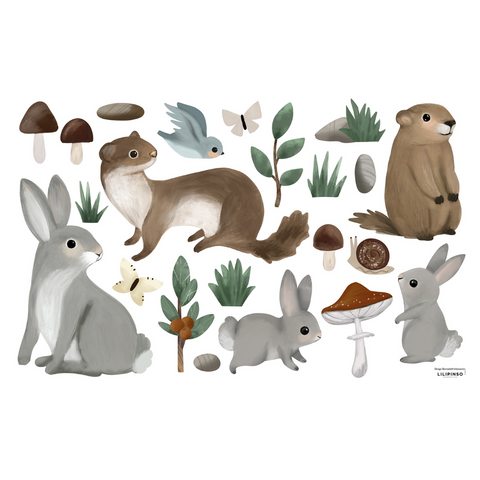 Kharu | Wall Decals - Mountain Animals in TUBE