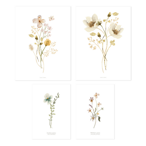 Mademoiselle | Botanical Flowers Art Print Set