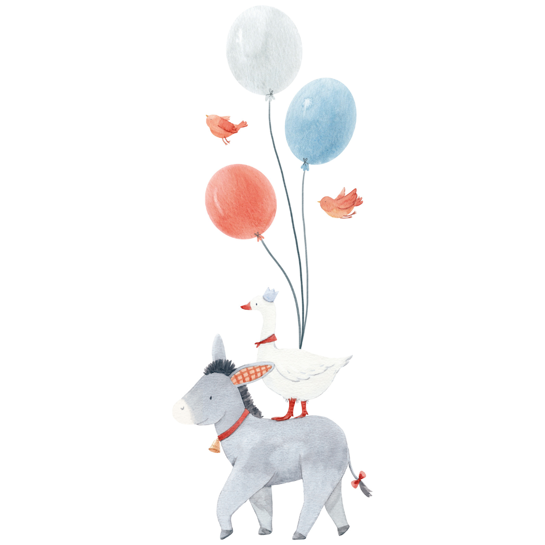 Gentle Friends | Wall Decals - Donkey + Balloons XL in TUBE