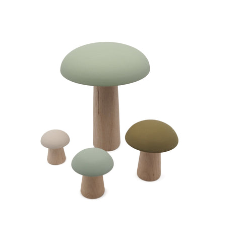 Champignons de Paris Green Moss - Wood Mushrooms Decoration