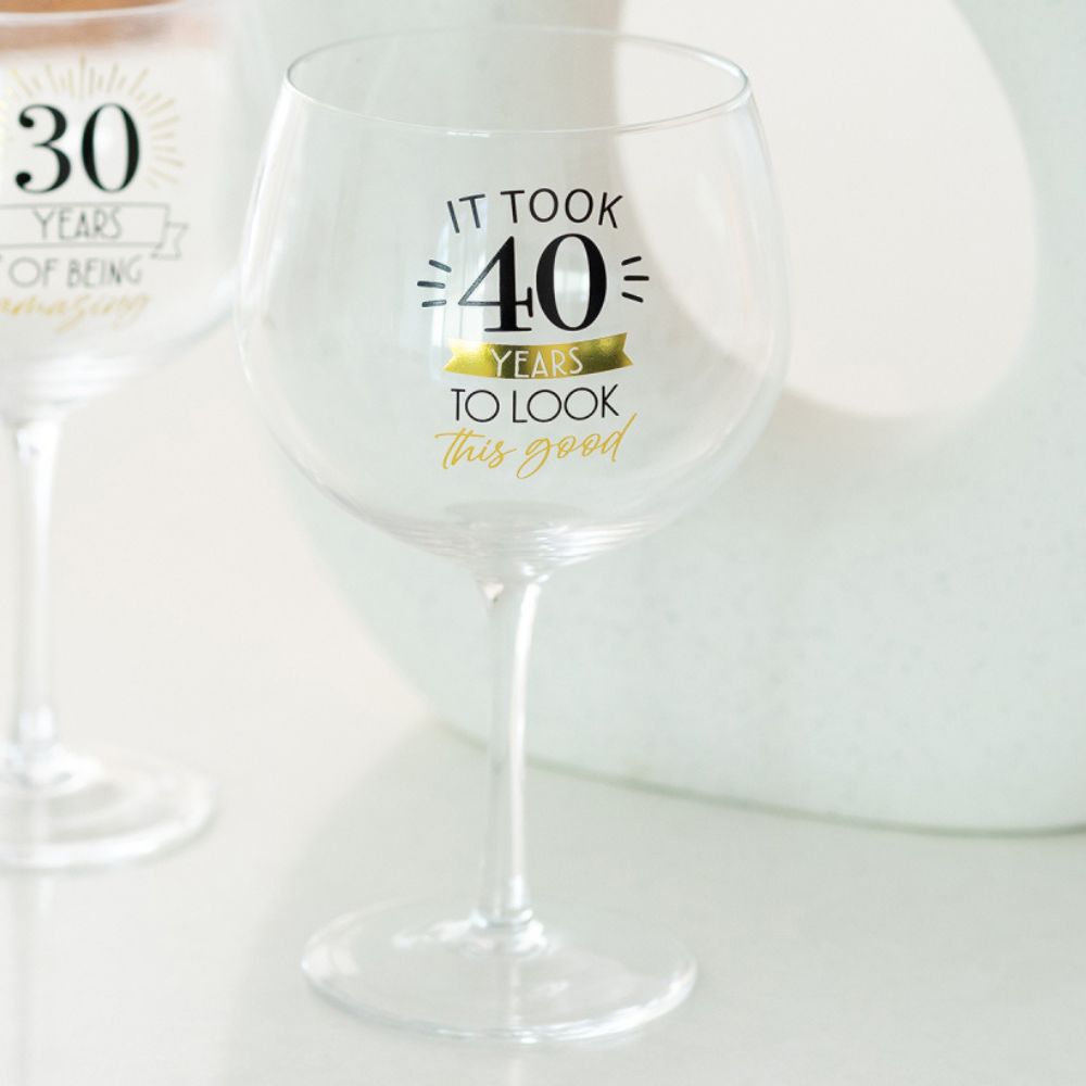 Celebrations Balloon Glass - 40th Birthday