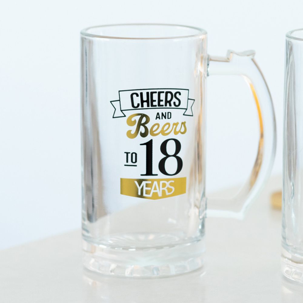 Celebrations Beer Glass -18th Birthday