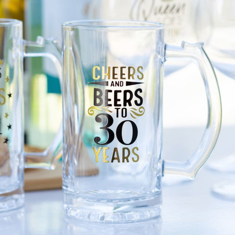 Celebrations Beer Glass -30th Birthday