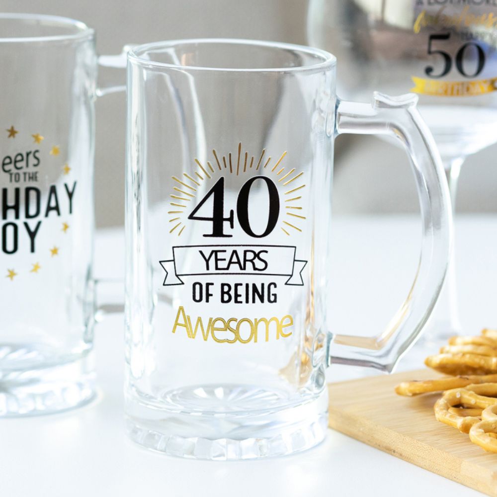 Celebrations Beer Glass - 40th Birthday