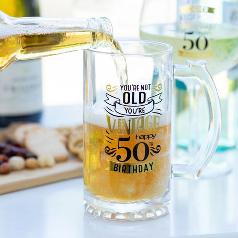 Celebrations Beer Glass - 50th Birthday