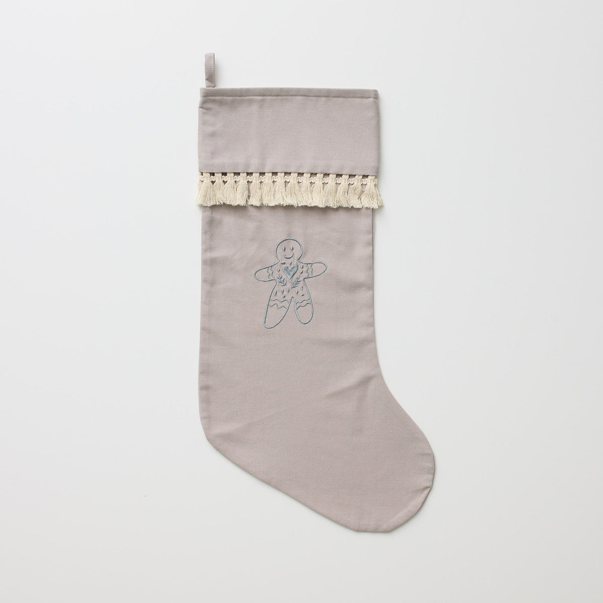 Christmas Stocking with Tassel in Dove