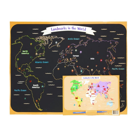 Kid's Scratch Map - Landmarks in the World